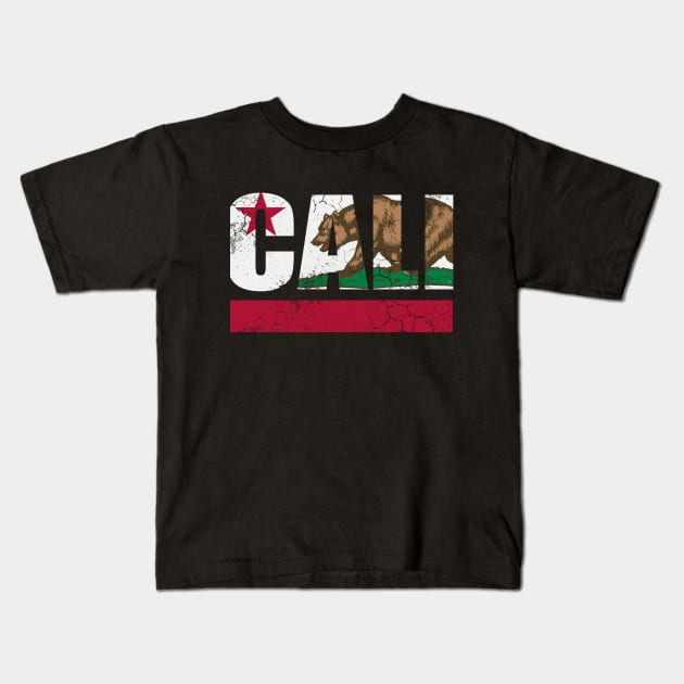 California Republic Flag Cali Kids T-Shirt by E